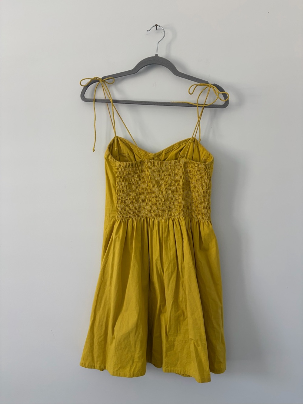 Cleobella Lennon Tie Strap Sleeveless Corset Cotton Mini Dress Golden Yellow S - Picture 4 of 10